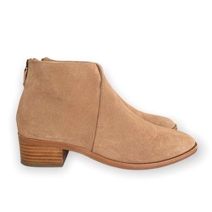 Soludos Golden Tan Camel Suede Venetian Booties Ankle Boots